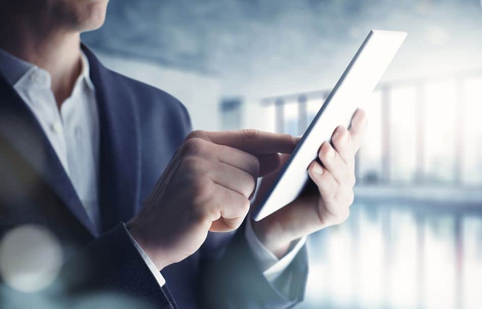 Businessman with tablet computer