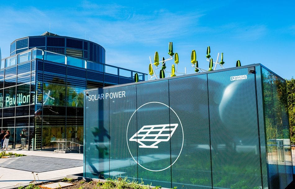 Zukunftsbild wird im All Electric Society-Park Wirklichkeit